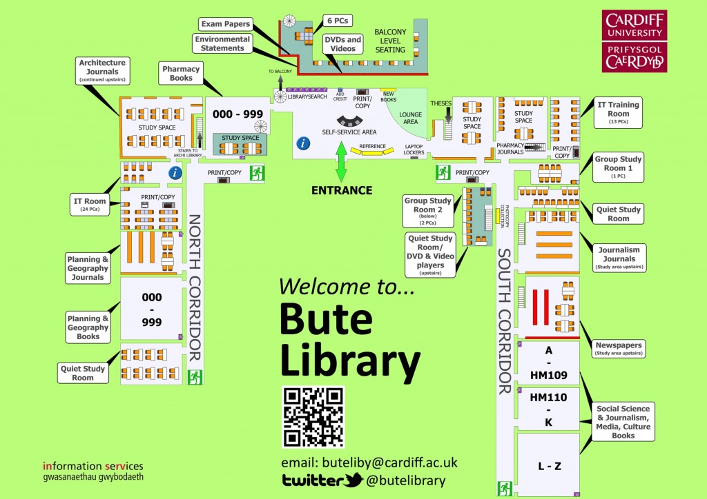 Map of Bute Library 2013/14